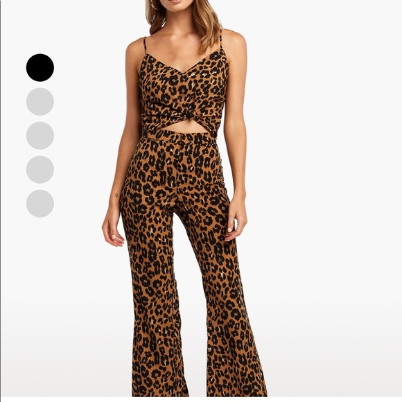 Bardot Leopard Print Flare Pants‎ Size 8 Bell Bottoms Y2K 70s Retro Animal Print - Picture 1 of 11